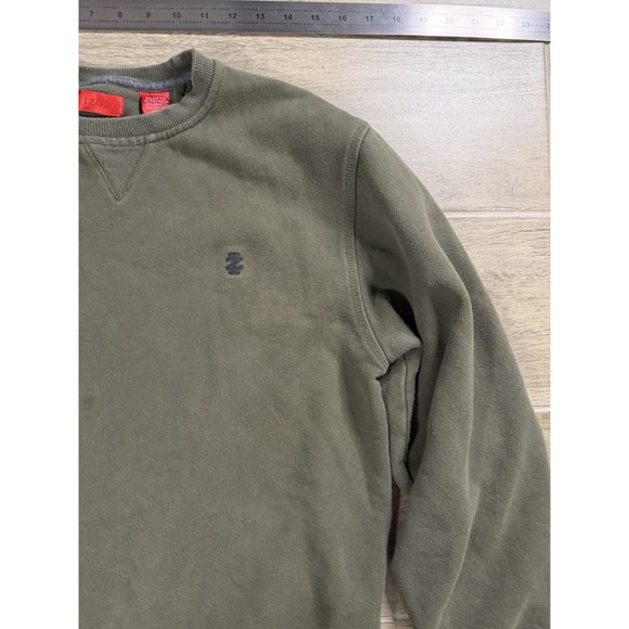 IZOD Men's Medium Green Crewneck Sweatshirt Classic Logo Pullover Classic - Picture 10 of 16
